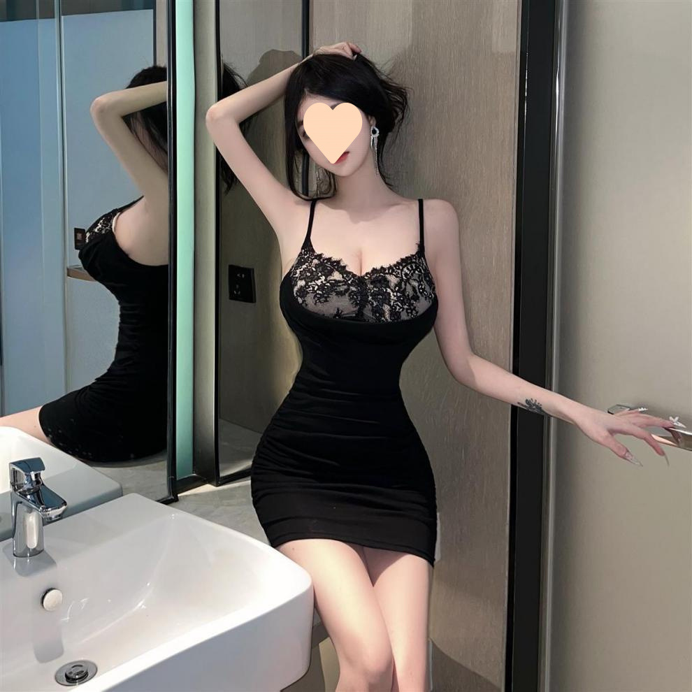 GraceChic GraceChic Plus Size 150kg European American Style Sexy Sweet And Spicy Low Neck Lace Patchwork Tight Strap Bodycon Dress_voghion.com