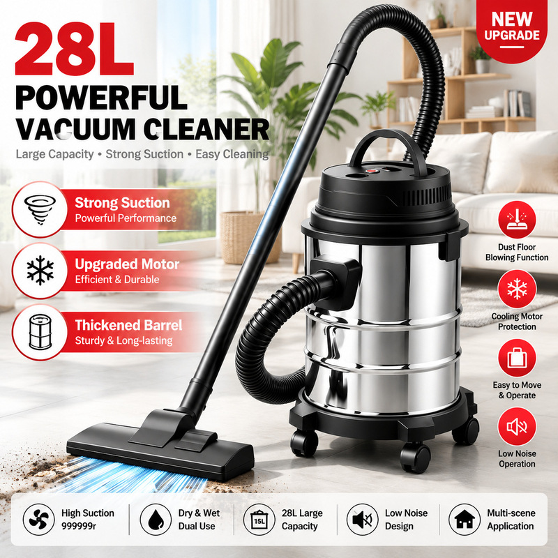 Cross-Border Household Vacuum Cleaner, High-Power, Multi-Purpose, Dry and Wet Dual-Use, Large Capacity, High Suction Power, Vacuum and Floor Cleaning Machine Cross-Border Household Vacuum Cleaner, High-Power, Multi-Purpose, Dry and Wet Dual-Use, Large Capacity, High Suction Power, Vacuum and Floor Cleaning Machine