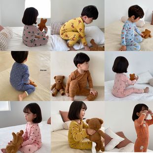 Осенняя детская пижама, комплект, термобелье, коллекция 2021, в корейском стиле