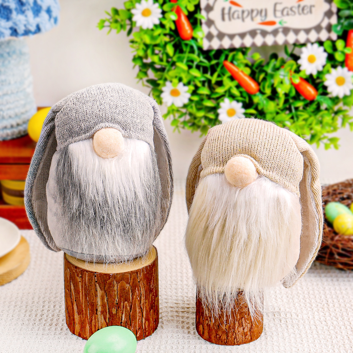 El amor de Hong Kong 2025 nueva decoración transfronteriza de Pascua pequeño regalo muñeca sin cara fabricante de conejos de Pascua