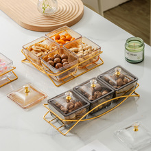 轻奢高档玻璃水果盘家用商用KTV甜品台摆件前台糖果盘点心零食盘