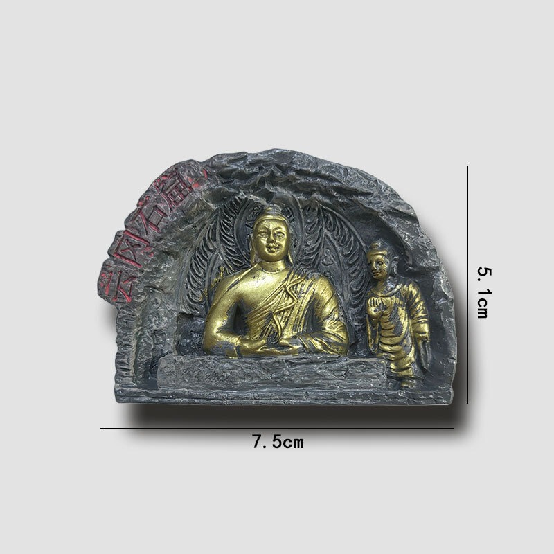 山西雲崗石窟 洛陽龍門 仏手 仏蓮 文化的創造性 樹脂製冷蔵庫用マグネット 装飾メッセージ 磁石 国潮風|undefined