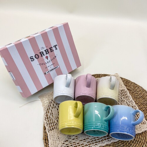 Cool color LE CREUSET rainbow mug macaron six-piece ceramic cup tableware set combination for home use