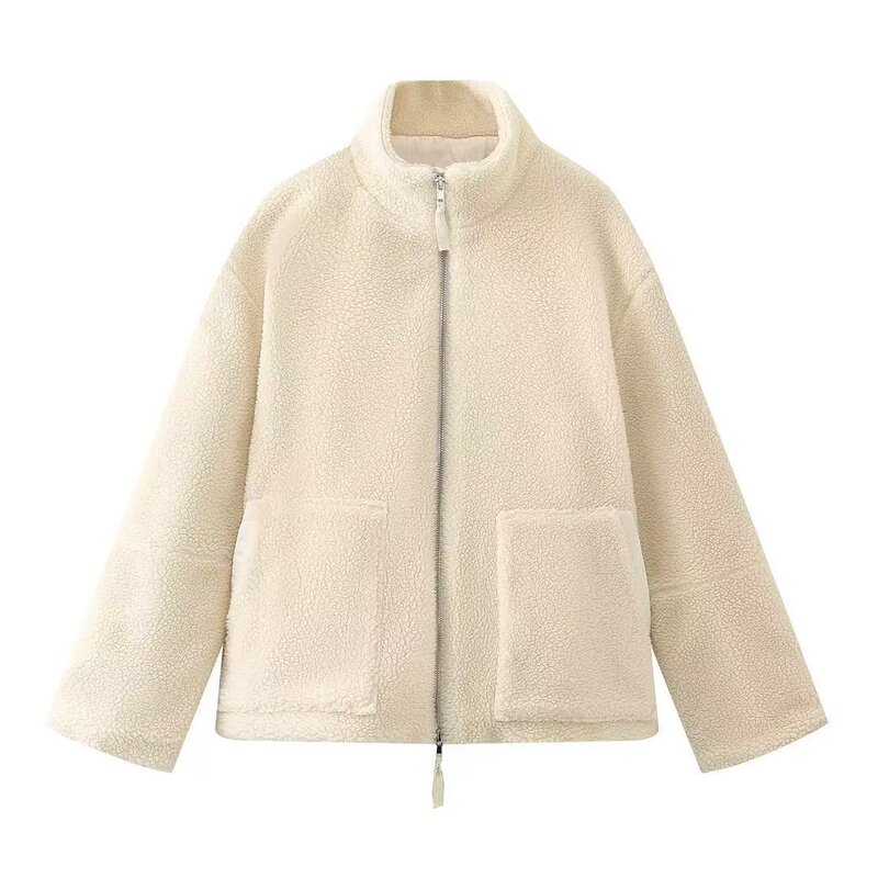 Cross-Border Fashion Warm Thickeneded Lamb Wool Jacket Women's Long-Sleeved Zipper Jacket 2025 Autumn and Winter New High Street Wear Cross-Border Fashion Warm Thickeneded Lamb Wool Jacket Women's Long-Sleeved Zipper Jacket 2025 Autumn and Winter New High Street Wear