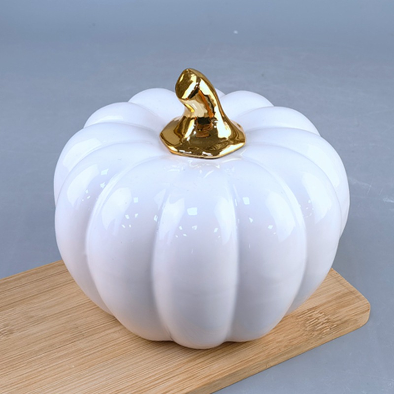 Creativo modelo de calabaza de cerámica Halloween calabaza adornos accesorios de decoración accesorios de festival de cosecha galvanizado calabaza frasco