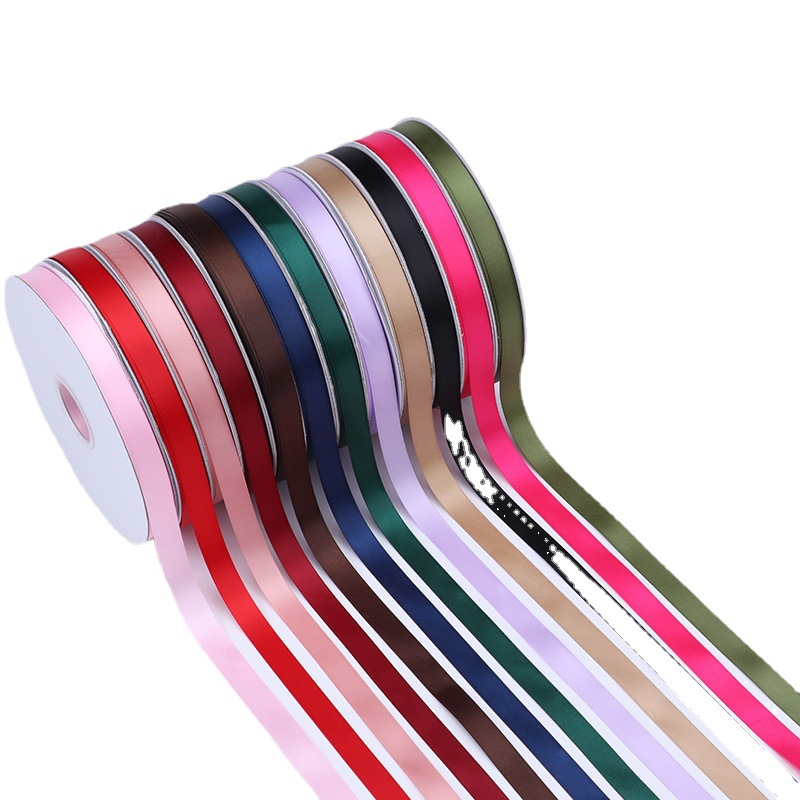 1,5 cm de doble cara de poliéster con arco DIY cinta ramo fresco fruta caja de regalo de embalaje accesorios de ropa de satén