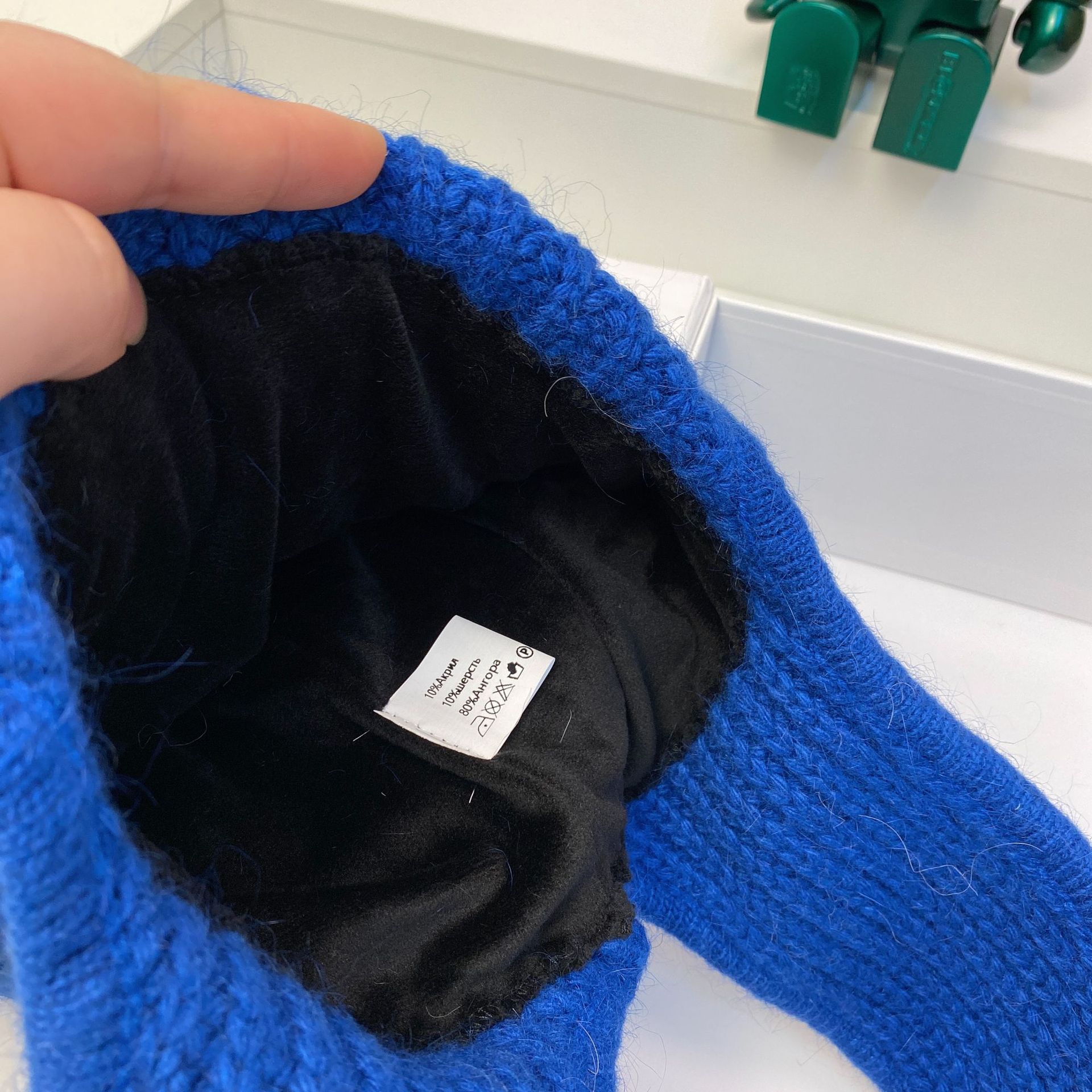 Russischer Samt, verdicktes Kaninchenhaar, gestrickt für Wärme im Winter, Ohrenschutz, Gesichtsumhüllung, Wollmütze, modisch_voghion.com