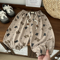 新型のズボンは蚊防止のズボンの夏の子供のズボンの薄いタイプの男の子の女の子の広い足のズボンのゆったりしているズボンの赤ちゃんの外で卸売りします。