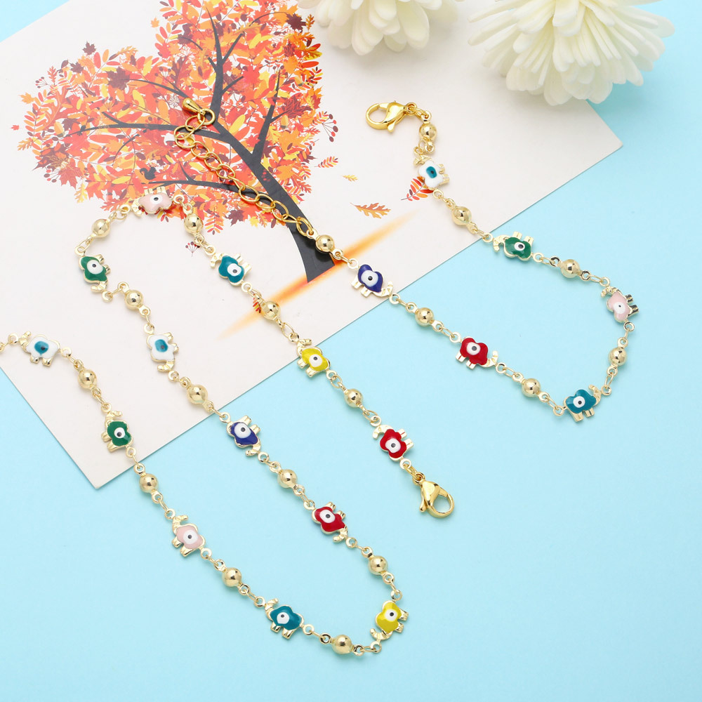 Fashion Devilu0027S Eye Elephant Copper Bracelets Necklace