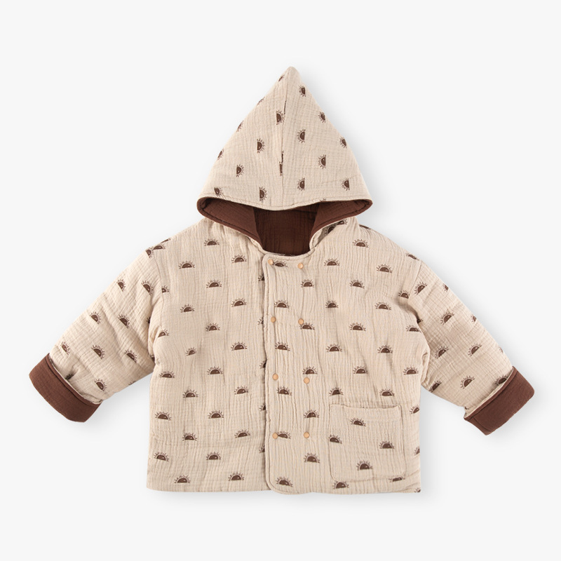Ropa acolchada de algodón para niños de estilo europeo y americano engrosada ropa acolchada para niños y niñas Bebé ropa acolchada de algodón de doble cara otoño e invierno abrigo grueso