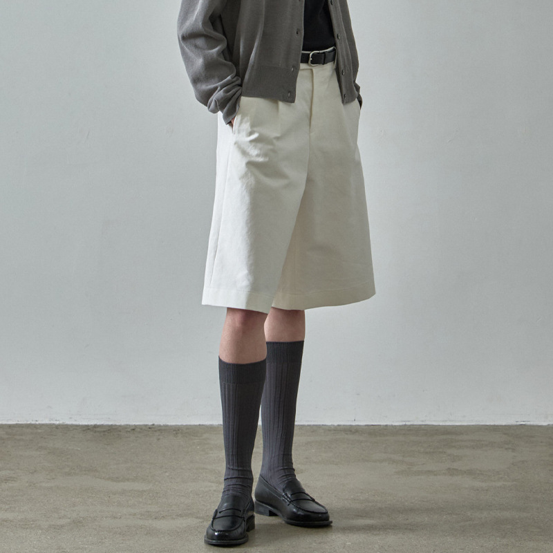 在庫あり fac*de pa**ern レディース ワイドレッグショートパンツ 夏用 ハイウエスト 細見え ストレートカジュアル サイクリングパンツ