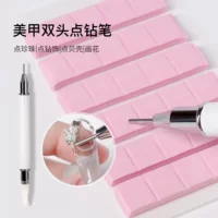 Ручка для ногтей Инструмент Белая двойная головка Dot Pen Crayon Head Силиконовая пресс-ручка Dot Pen Dot Ornament Стальной шар Жемчужный горный хрусталь