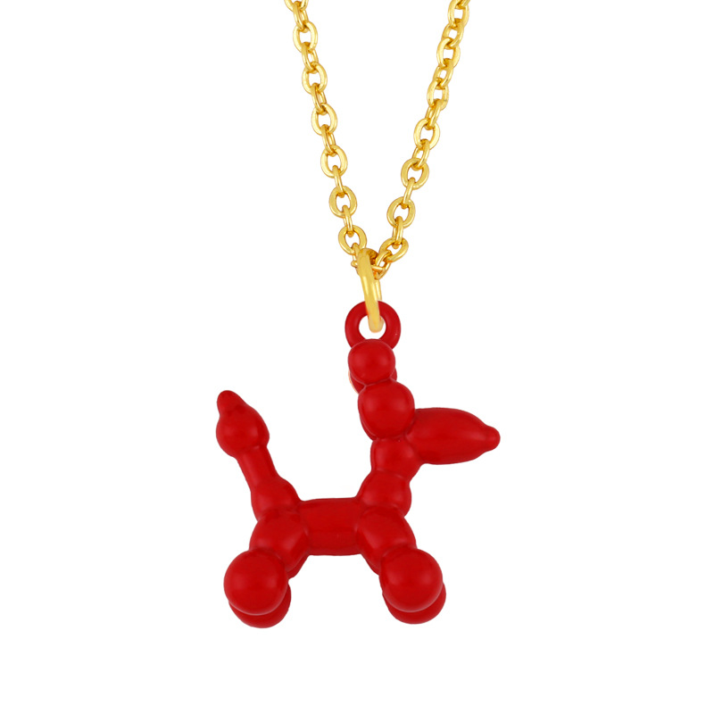 wholesale simple solid color puppy shape pendant necklace Nihaojewelry
