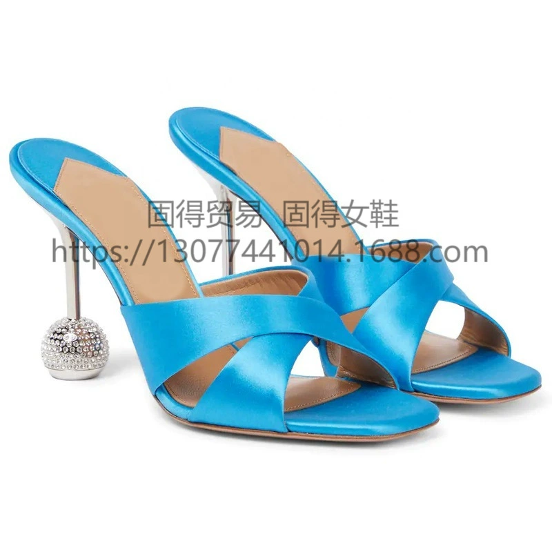 Трансграничная независимая станция ins Модные сандалии в форме подиума на каблуке с открытым носком Простые сандалии Женская обувь