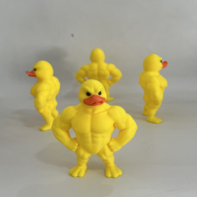 肌肉鸭有趣的站立鸭子摆件腹肌鸭大力健身大黄鸭摆件 Muscle Duck|undefined