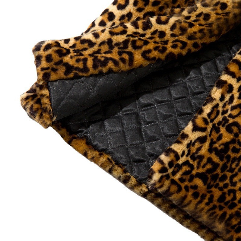 Women's Clothing new style fur coat for women mid length suit collar sexy leopard print coat coat in stock_voghion.com