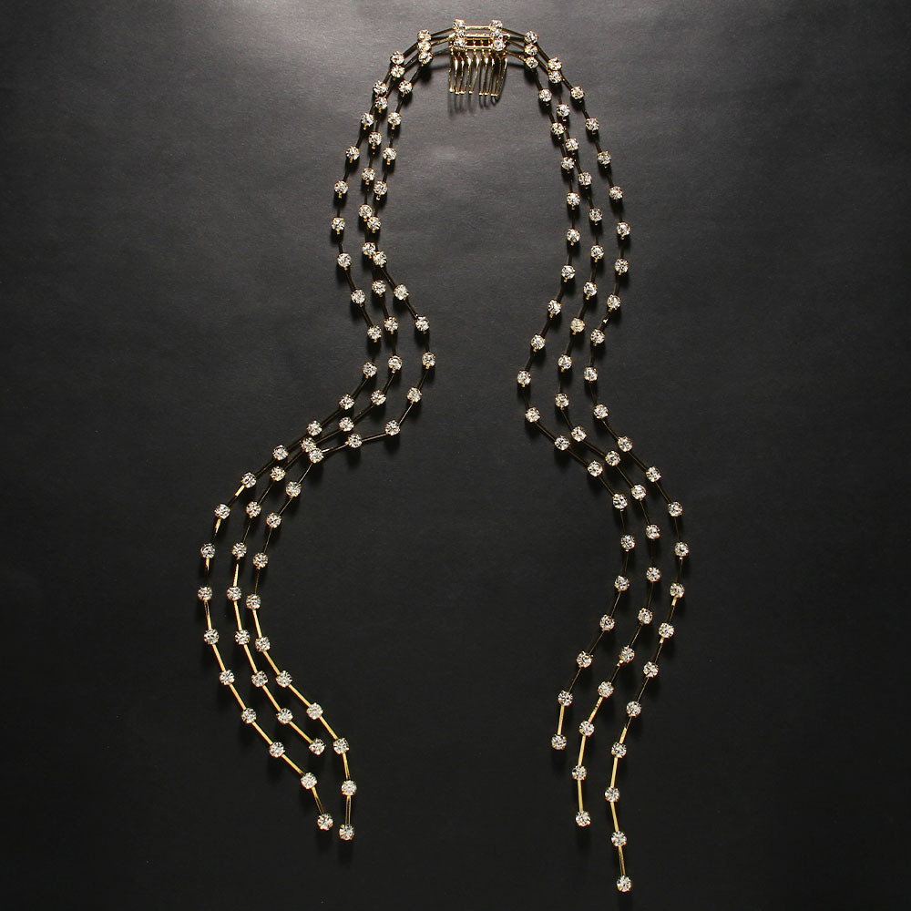 Aliexpress venta en caliente peinado de cabello de bordas largas temperamento europeo y americano diamante tocado de banquete joyería de lujo tocado