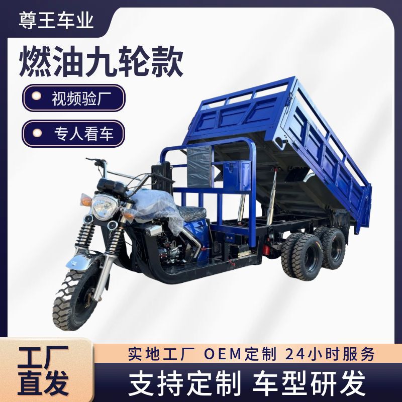 Cross-Border African Hot-Selling Zongshen Power Fuel-Powered Three-Wheeled Motorcycle, Heavy-Duty Nine-Wheel Motorcycle, Export Source Factory Cross-Border African Hot-Selling Zongshen Power Fuel-Powered Three-Wheeled Motorcycle, Heavy-Duty Nine-Wheel Motorcycle, Export Source Factory