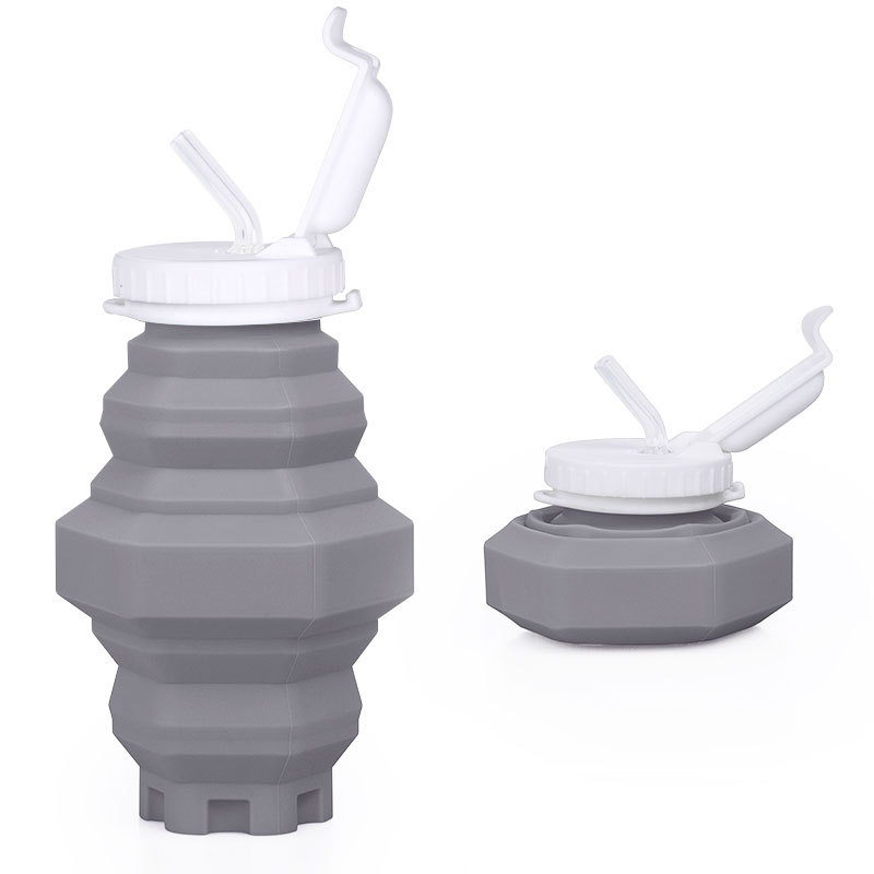 Straw Pagoda Cup Food Grade Silicone Folding Sports Water Bottle Telescopic Mini Cup Travel Cycling Portable Cup