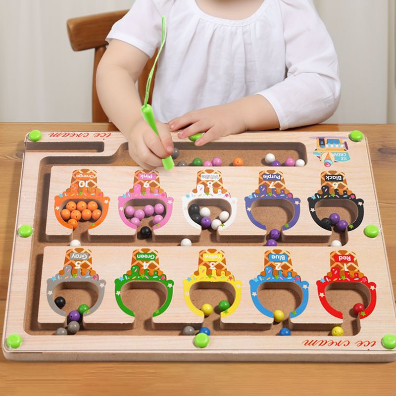 Número magnético paseo laberinto magnético juguetes de color para niños iluminación concentración de pensamiento lógico entrenamiento juego