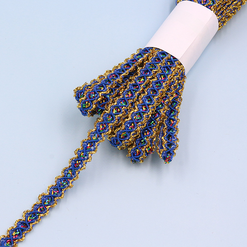 9 metros un rollo 1cm de ancho seda dorada ola encaje ropa equipaje artesanía decoración zapatos sombreros accesorios de bricolaje hechos a mano