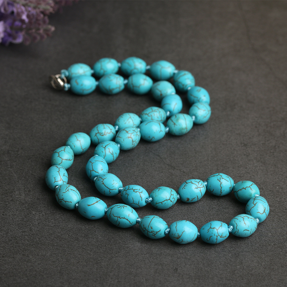 1 Piece Ethnic Style Oval Turquoise Polishing Necklace display picture 5