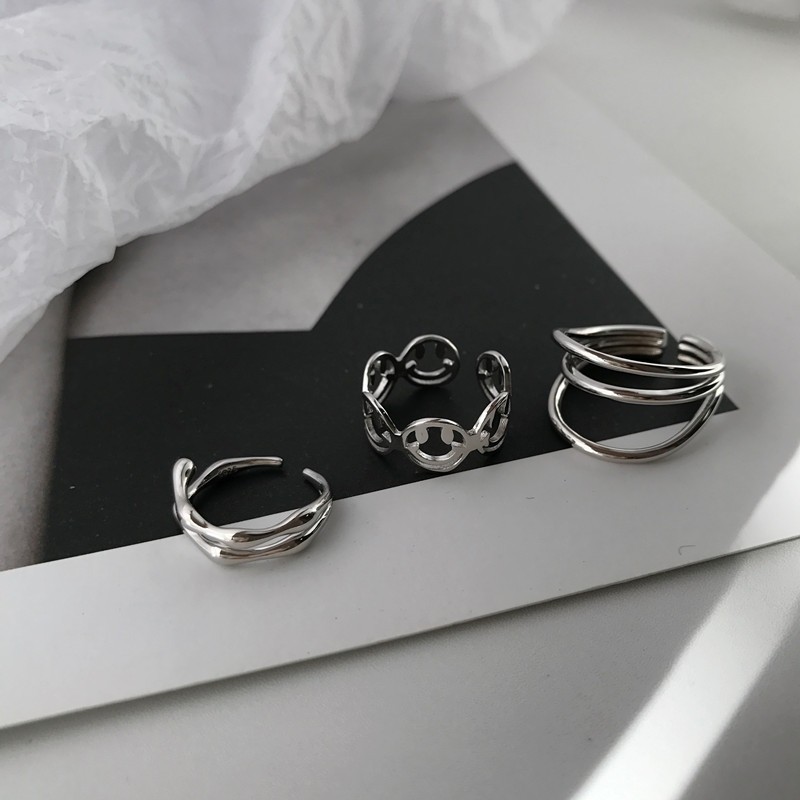 Womens KoreanStyle Fashionable MultiLayer Line Ring Ins Niche Normcore Bag Simple Personality Open Index Finger Ring Fashionpicture7