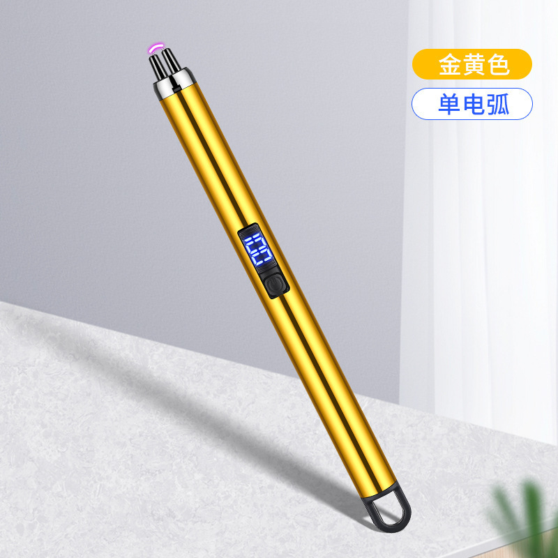 超ロングダブルアークイグナイター防風充電式アロマキャンドルメタルライターは電力表示可能 908|undefined