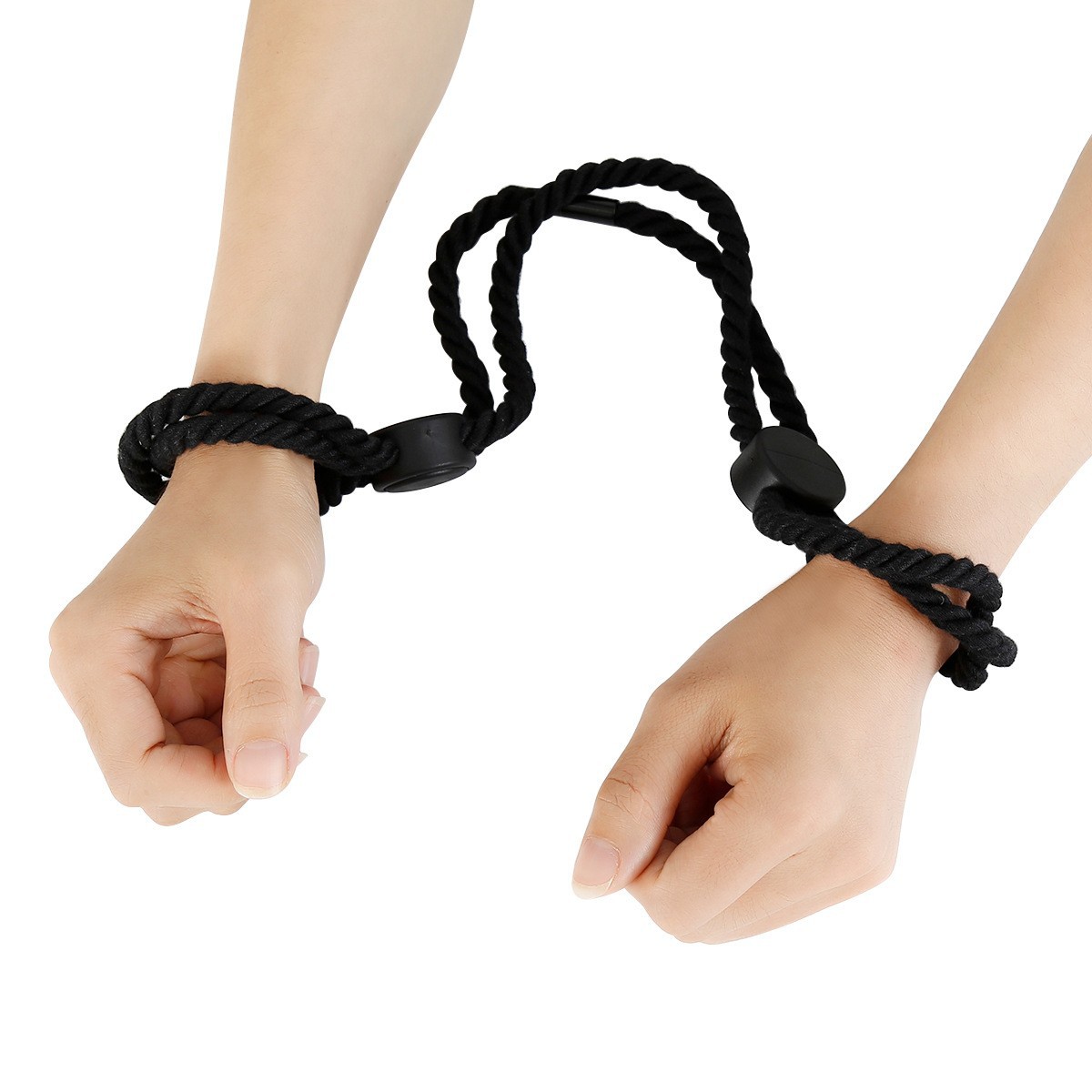 Adjustable Cotton Rope Handcuffs with Convenient Rope Buckle, Red — detail image 4