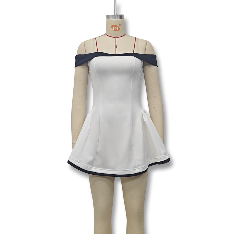 2024 otoño y invierno de Europa y América ropa de mujer transfronteriza nueva moda sexy un cuello vestido delgado vestido corto