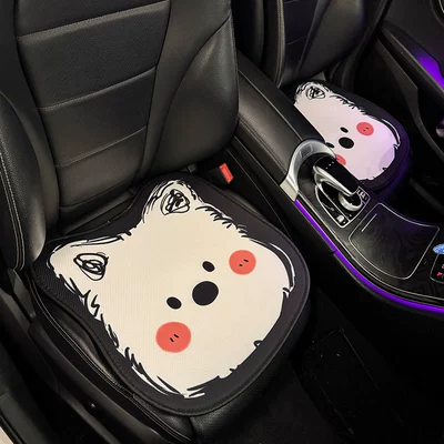 Car Seat Cushion, Universal for All Seasons, High-End, Cute Cartoon Design, Women's Car Seat Cover, Seat Cushion, Car Mat, Summer Seat Cover (Seat cushion, seat cover) - jr-west-highland-front-row-single-seat