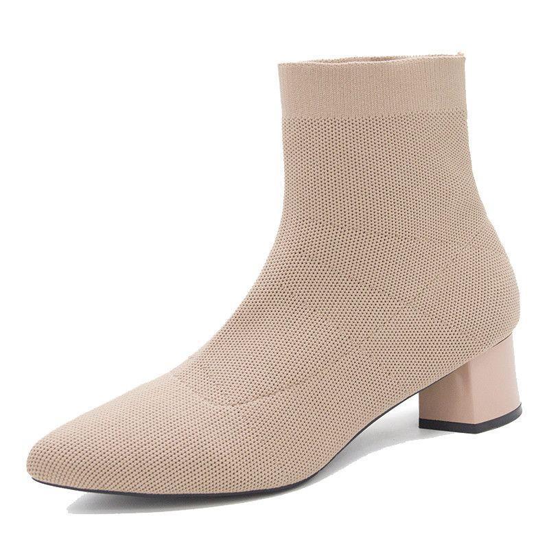 Women's Lightweight Summer Knit Ankle Boots Breathable Versatile_voghion.com