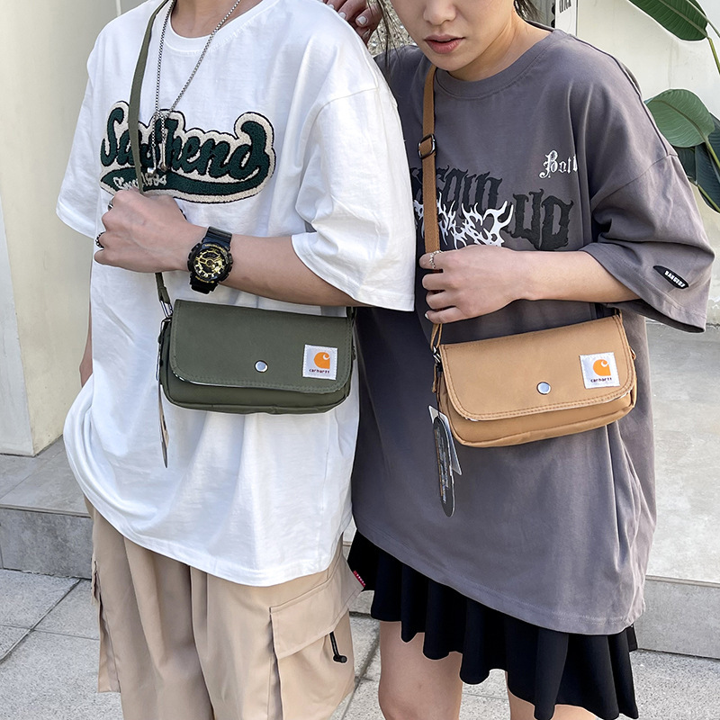 Trendy Brand Men's and Women's Fashion Casual Crossbody Bag Outdoor Sports Portable Shoulder Bag Carhart Trendy Street Brush Small Satchel