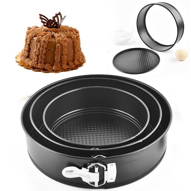批发4-10英寸碳钢戚风蛋糕活底锁扣烤盘 diy蛋糕模圆形烘焙工具