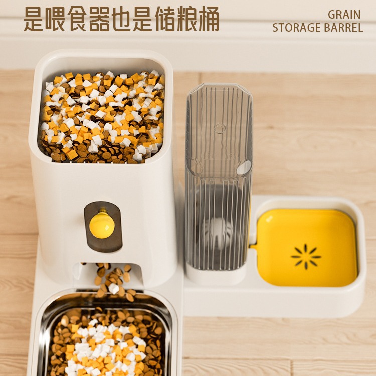 Cat Bowl alimentador de agua potable de gran capacidad dispensador de agua automático para mascotas separación húmeda y seca transfronteriza de acero inoxidable Cat Basin tazón para perros