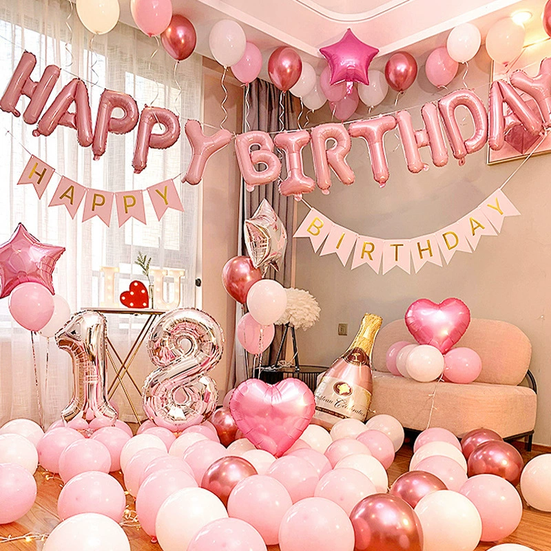 Сетка Red Birthday Scene Birthday Birthday Birthday Decoration Алюминиевая пленка латексный воздушный шар набор оптом