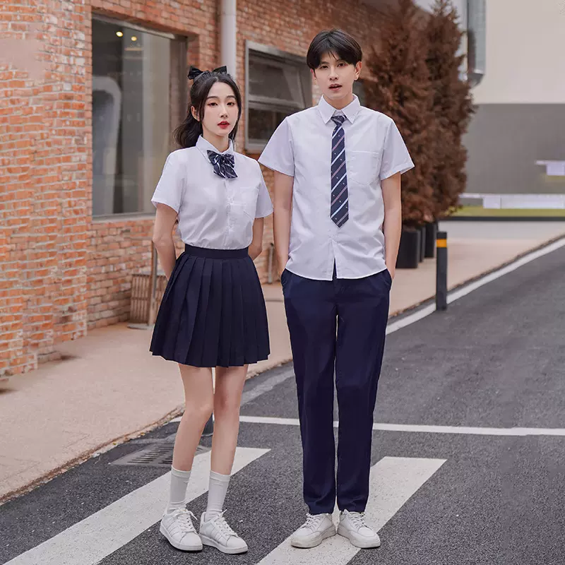 学生装班服套装初高中学生校服批发毕业季服装短袖白衬衫毕业班服