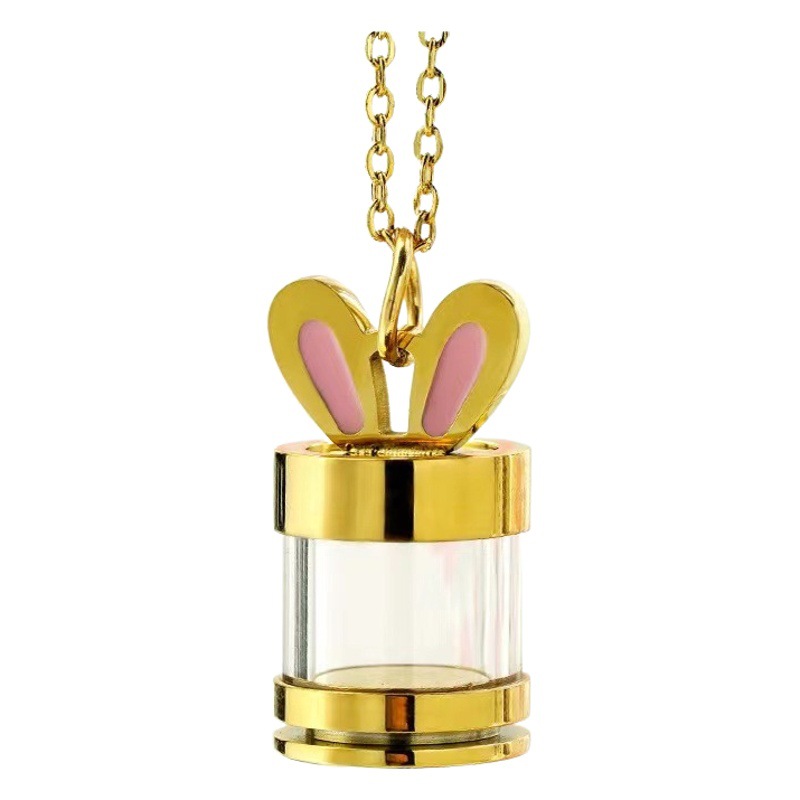Wholesale transparent hollow waterproof rabbit ear small bottle pendant Wukong necklace pendant men's and women's jewelry can be opened cinnabar