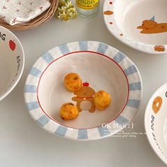 見栄えの良いプレート、かわいい家庭用セラミック麦わら帽子プレート、高級デザートプレート、フルーツプレート、見栄えの良い朝食プレート