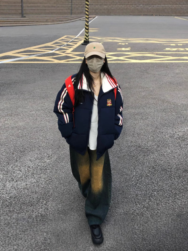 美式复古棉服女2025年新款冬季棉袄bf国潮羽绒棉衣学生外套情侣款|undefined