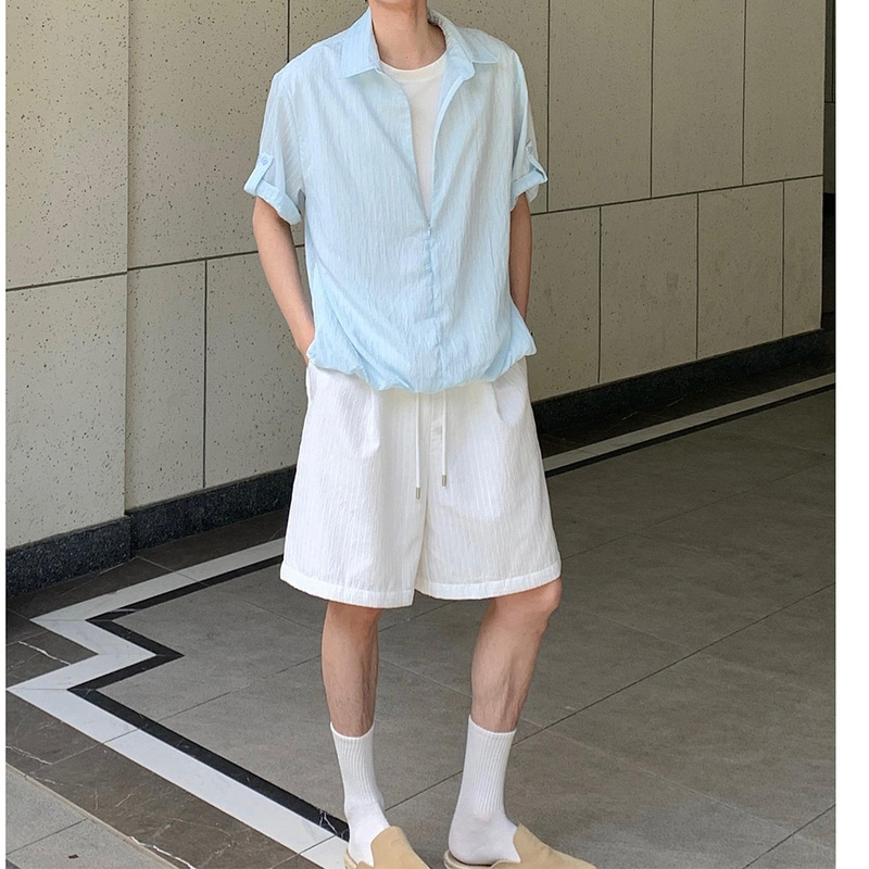 2026 New Summer Style Men's Fake Two-Piece Polo Shirt Set, Men's Two-Piece Set, Loose Casual High-End Summer Wear