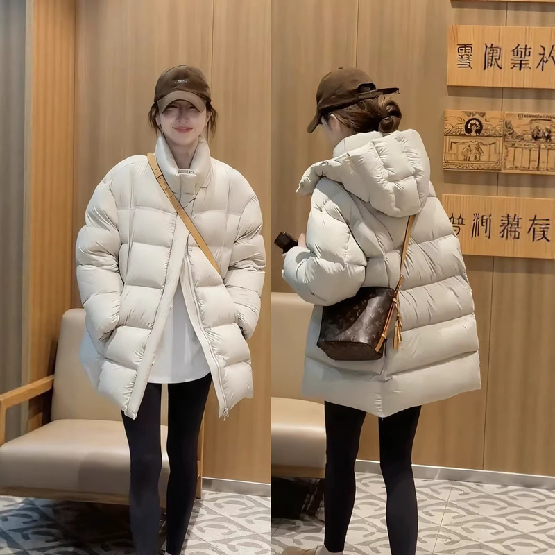 Korean Style 2026 Winter New Women's down Jacket with Detachable Hood, Thickened and Warm, Mid-Length Coat Korean Style 2026 Winter New Women's down Jacket with Detachable Hood, Thickened and Warm, Mid-Length Coat