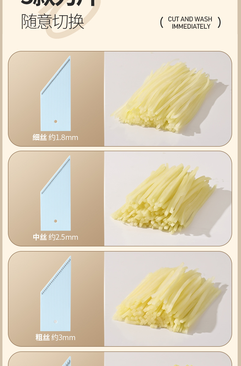 Clong Jiang Household Grater Vegetable Slicer Potato Shredder Specialized Canteen Grater Board Radish Shredder