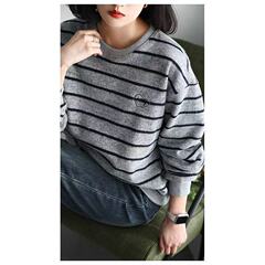 冬の新型ベルベットの女性の丸首は保温レジャーがゆったりして痩せている韓国版tシャツ26266
