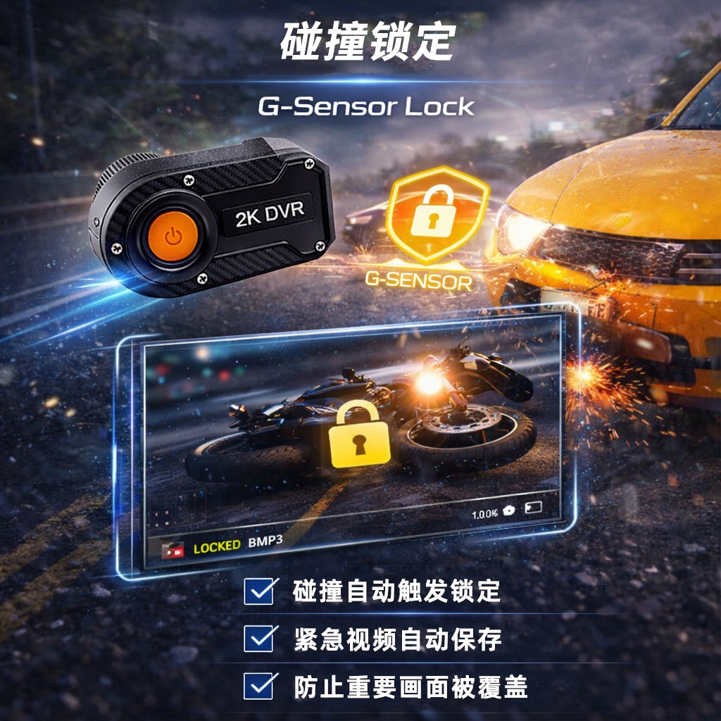 Cross-Border Motorcycle Dashcam, High-Definition Night Vision, Waterproof Riding Recorder, Wide-Angle Loop Recording