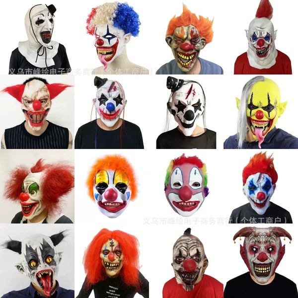Halloween Clown Mask Bar Party Dress up Performance Supplies Headgear Amazon Cross-Border Popular Clown Mask