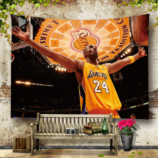 NBA basketball logo background hanging Lakers team logo student dormitory bedside room decoration tapestry warrior nets