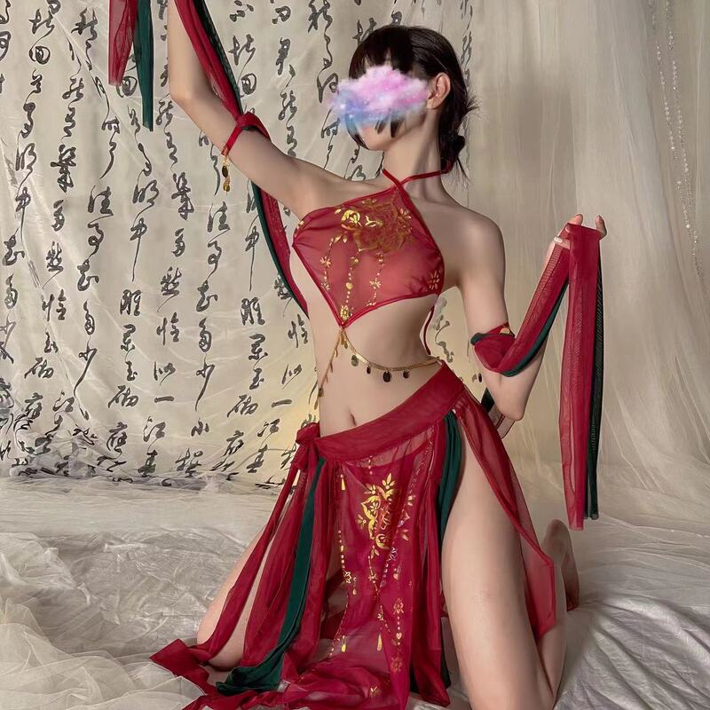 Ruolan sexy lingerie sexy Dunhuang Apsara dance concubine exotic suit halter bellyband one-piece delivery wholesale 5126