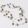 Long fashionable necklace, universal accessory from pearl, pendant, decorations, maxi length