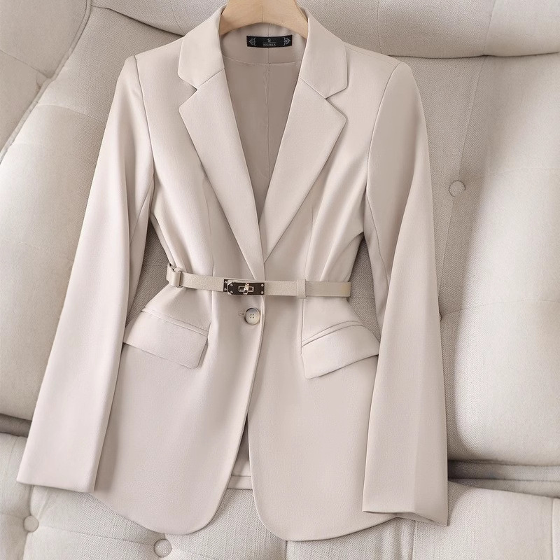 Cross-Border 2026 Spring and Autumn New Style Women's Blazer, Professional Casual Fashion Versatile Simple Elegant Slim-Fit Suit